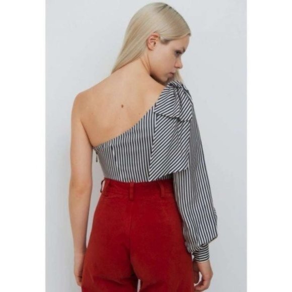 ❤️SOLD❤️Zimmermann Maples One Shoulder Striped Bow - Picture 3 of 12